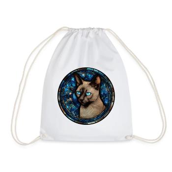 Tonkinese Cat Race Aquarelle Peinture sur verre - Sac de sport léger - blanc - Devant