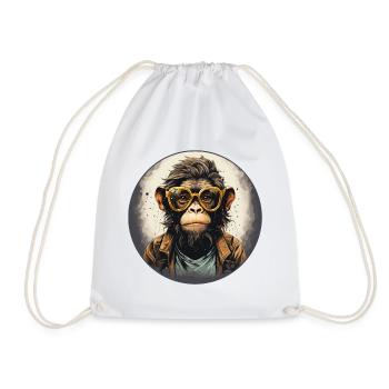 Singe sérieux #10 - Sac de sport léger - blanc - Devant