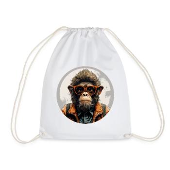Singe sérieux #7 - Sac de sport léger - blanc - Devant