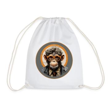 Singe sérieux #9 - Sac de sport léger - blanc - Devant