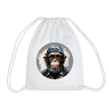 Singe sérieux #12 - Sac de sport léger - blanc - Devant