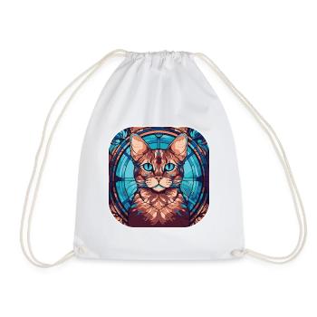 Peinture à l’aquarelle colorée de race de chat du Bengale - Sac de sport léger - blanc - Devant