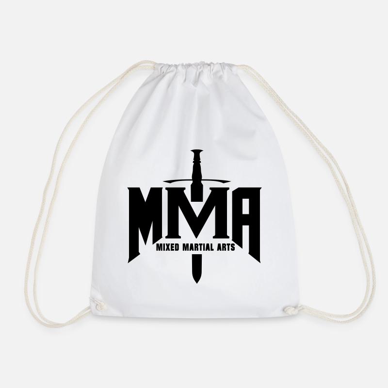 Mixed Martial Arts MMA Design Sword - Drawstring Bag - white