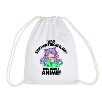 Anime Statement Zeichentrick Animation Comic Manga - Turnbeutel - Weiß - Vorne