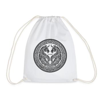 Dragon Tribal1 - Drawstring Bag - white - Front