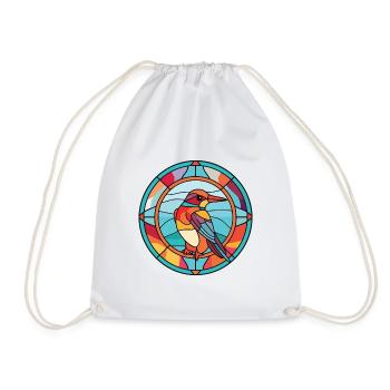 Oiseau coloré Aquarelle Animal Animal Illustration - Sac de sport léger - blanc - Devant