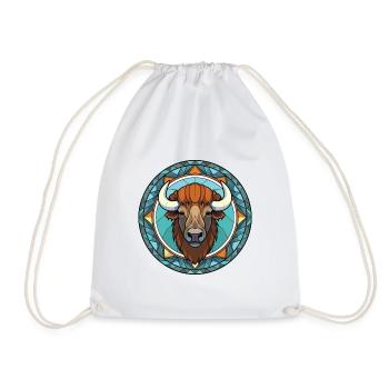 Bison Aquarelle colorée Animal Animal Illustration - Sac de sport léger - blanc - Devant