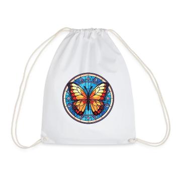 Schmetterling Bunte Aquarell-Tierillustration - Turnbeutel - Weiß - Vorne
