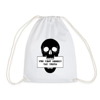 Totenkopf Schädel mit Schild - Turnbeutel - Weiß - Vorne