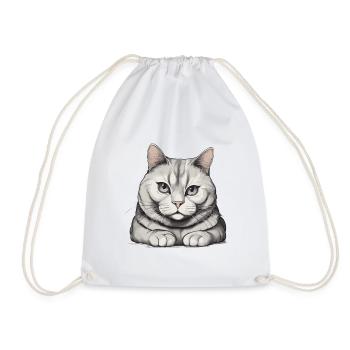 Proud Cat - Drawstring Bag - white - Front