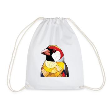 Stieglitz Buntes Aquarell Tier Illustration - Turnbeutel - Weiß - Vorne