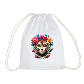 Venetian Mask 1 - Drawstring Bag - white - Front