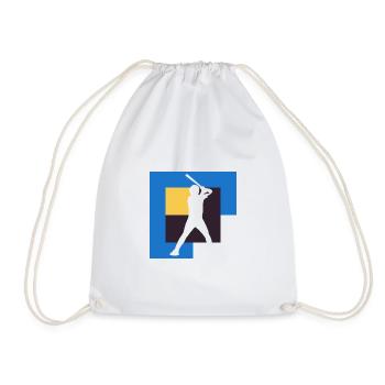 Baseball Baseball Batter Catcher - Drawstring Bag - white - Front