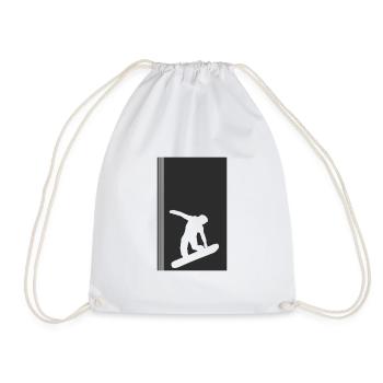 Snowboard Snowboarder Snowboarding - Drawstring Bag - white - Front