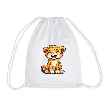 Leopard Cartoon Kawaii Aquarelle Illustration - Sac de sport léger - blanc - Devant