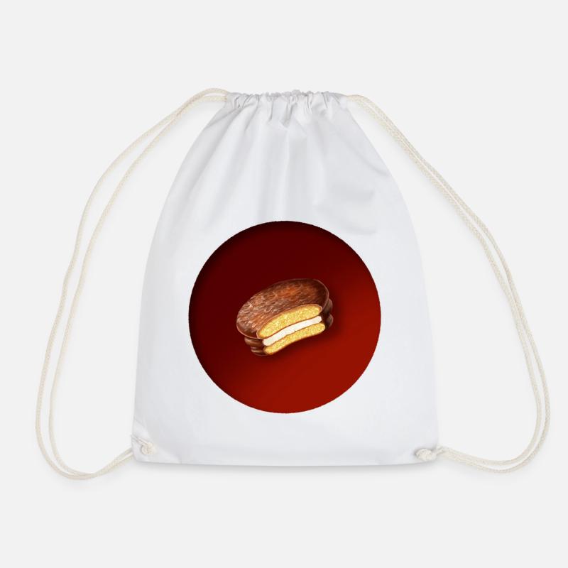 a delicious biscuit with chocolate - Drawstring Bag - white