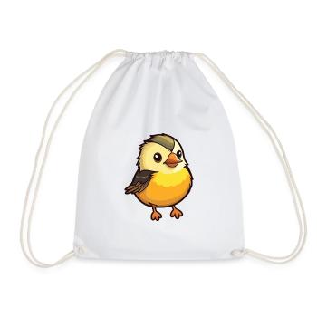 Meise Vogel Karikatur Kawaii Aquarell Illustration - Turnbeutel - Weiß - Vorne