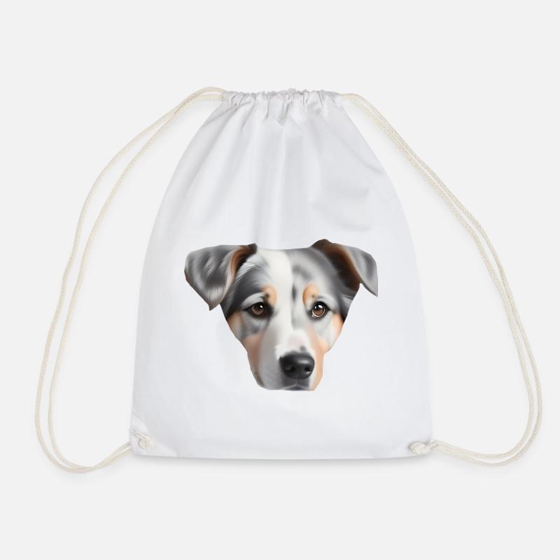 dog - Drawstring Bag - white