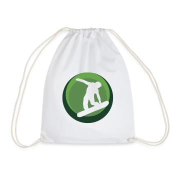 Snowboard Snowboarder Snowboarding - Drawstring Bag - white - Front