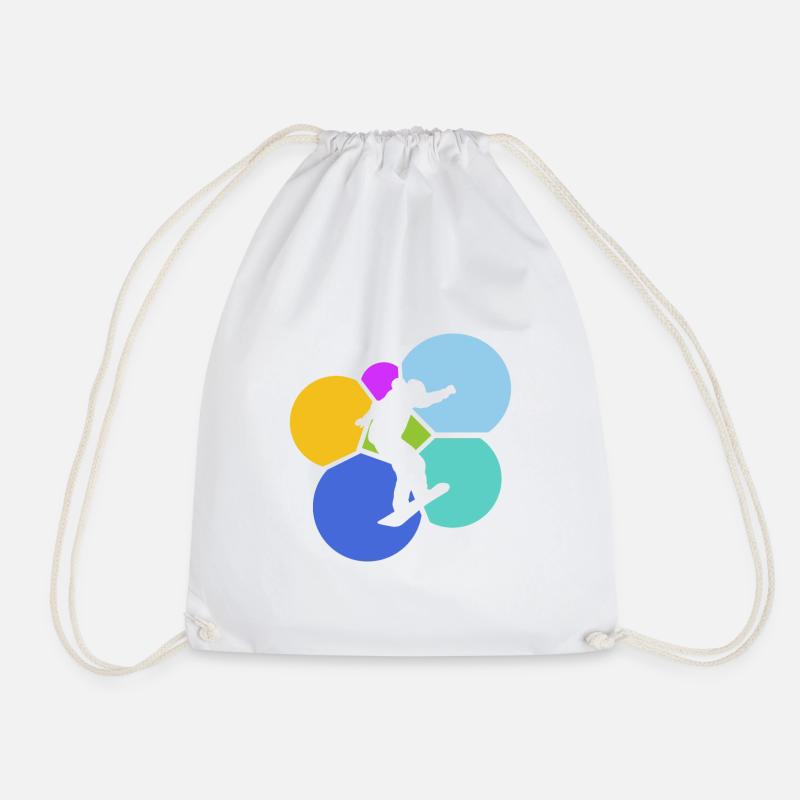 Snowboard Snowboarder Snowboarder - Drawstring Bag - white