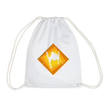 Skiing Skiers Skis - Drawstring Bag - white - Front