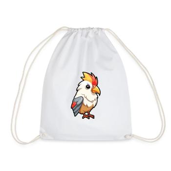 Cockatiel Cartoon Kawaii Aquarelle Illustration - Sac de sport léger - blanc - Devant