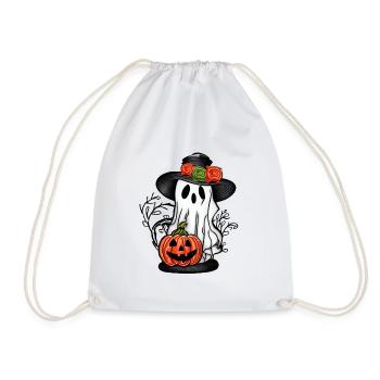 Ghost With a Pumpkin 2 - Drawstring Bag - white - Front