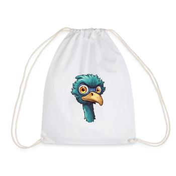 Emu Cartoon Kawaii Aquarelle Illustration - Sac de sport léger - blanc - Devant