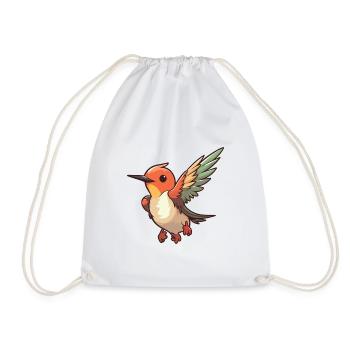 Hummingbird Cartoon Kawaii Aquarelle Illustration - Sac de sport léger - blanc - Devant
