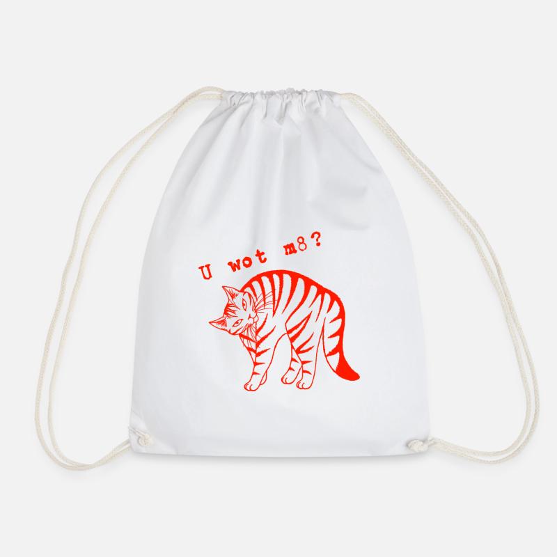 U wot mate? - Drawstring Bag - white