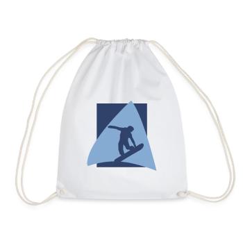 Snowboarder Winter Sports - Drawstring Bag - white - Front