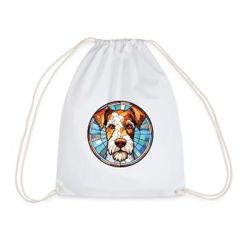 Draht Foxterrier Hunderasse Aquarell Illustration - Turnbeutel - Weiß - Vorne