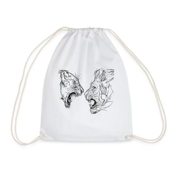 Lion et Lionne sketch - Sac de sport léger - blanc - Devant