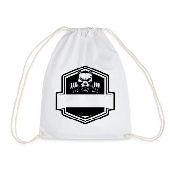 Pitbull Bodybuilding – Muscle Strength & Motivation - Drawstring Bag - white - Front