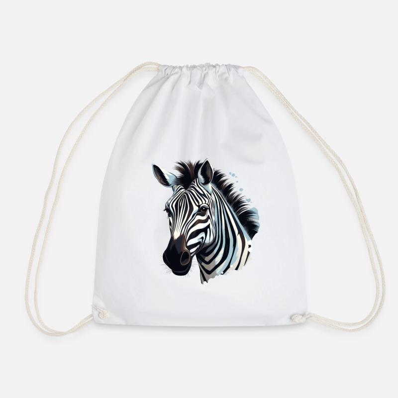 zebra kopf - Turnbeutel - Weiß