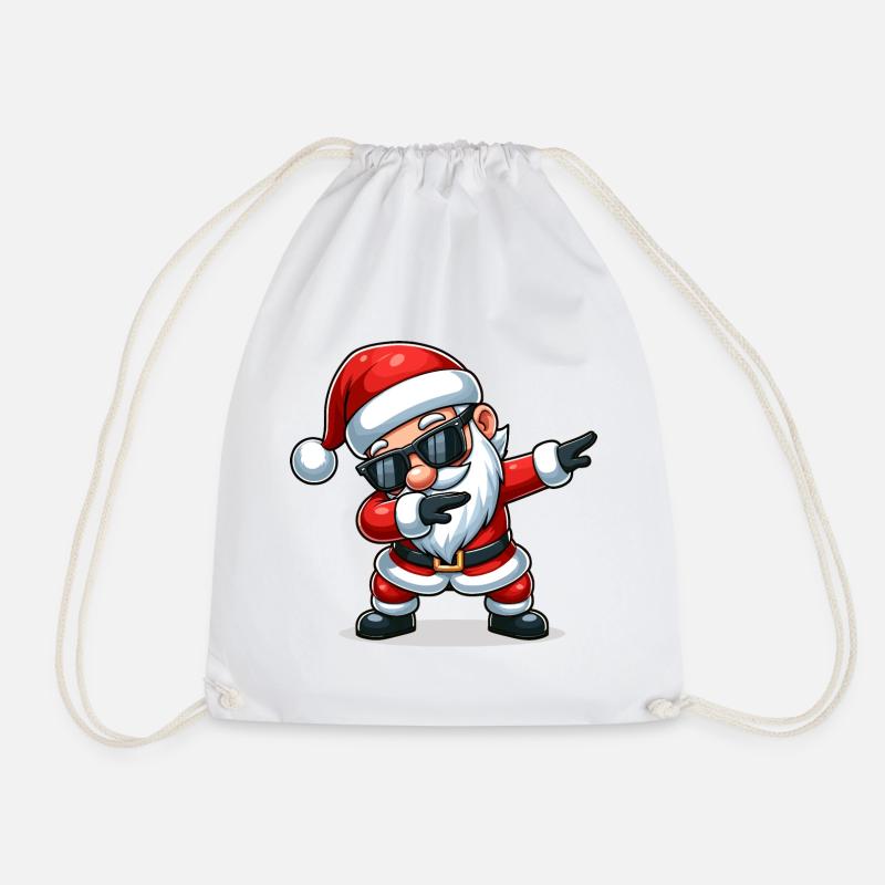 Weihnachtsmann mit Sonnenbrille Xmas Kostüm - Turnbeutel - Weiß