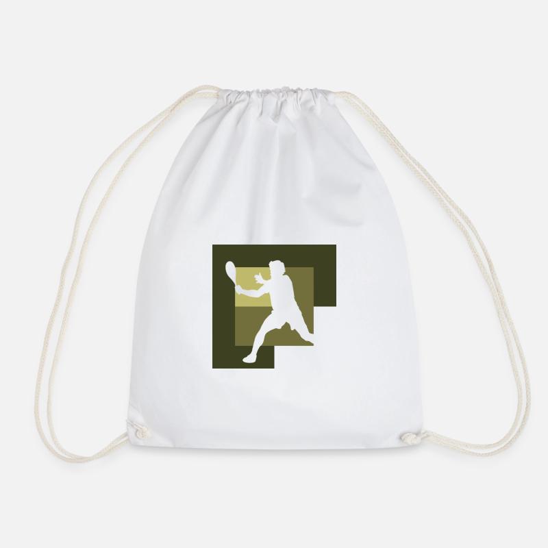Racket Squash Squash Player - Drawstring Bag - white