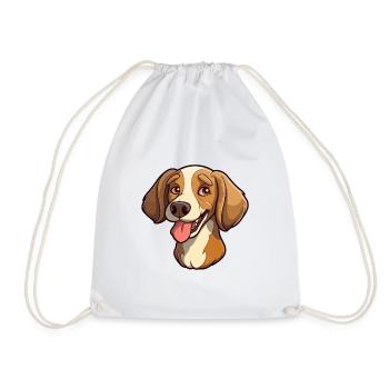 Aidi race de chien dessin animé kawaii illustration - Sac de sport léger - blanc - Devant