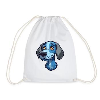 Bleu De Gascogne Dog Breed Cartoon Kawaii Illustra - Drawstring Bag - white - Front