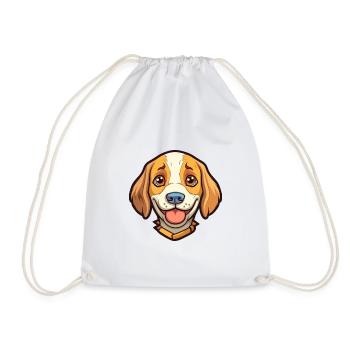 Billy chien race dessin animé Kawaii Illustration - Sac de sport léger - blanc - Devant
