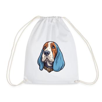 Bleu Gascogne Basset Chien Race Cartoon Kawaii Illus - Sac de sport léger - blanc - Devant