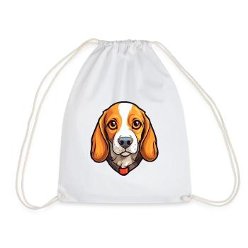 Beagle chien race dessin animé kawaii illustration - Sac de sport léger - blanc - Devant
