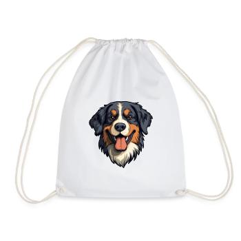 Berner Laufhund Dog Breed Cartoon Kawaii Illustrat - Drawstring Bag - white - Front