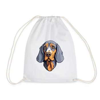 Bluetick Coonhound chien race dessin animé kawaii illust - Sac de sport léger - blanc - Devant