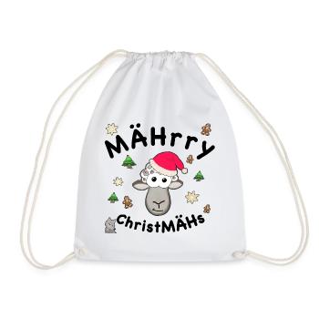 MÄHrry ChristMÄHs, Weihnachten, lustiges Schaf - Turnbeutel - Weiß - Vorne