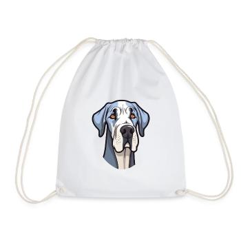 Dogue allemand race de chien Cartoon Kawaii Illustration - Sac de sport léger - blanc - Devant