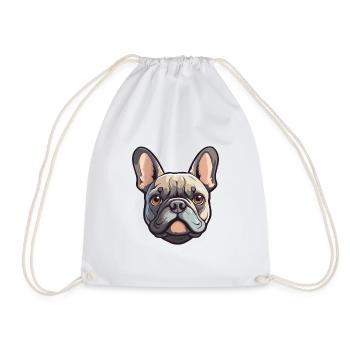 Bouledogue Français Race De Chien Cartoon Kawaii Illustrati - Sac de sport léger - blanc - Devant