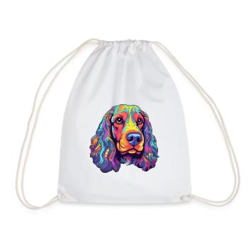 Englischer Cocker Spaniel Hund Rasse Cartoon Kawaii Il - Turnbeutel - Weiß - Vorne
