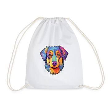 Georgischer Schäferhund Rasse Cartoon Kawaii Illustration - Turnbeutel - Weiß - Vorne