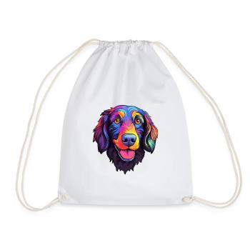 Plat Enduit Retriever Chien Race Cartoon Kawaii Ill - Sac de sport léger - blanc - Devant